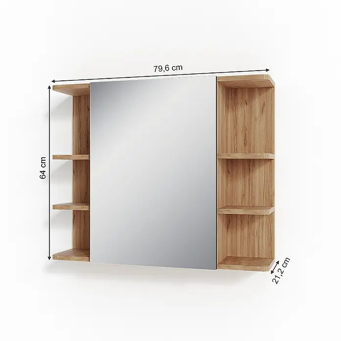Vicco Spiegelschrank Fynn Goldkraft Eiche - Sonstiges, Goldkraft Eiche