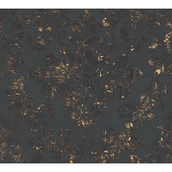 AS Creation Neue Bude 2.0 ED II Vliestapete (Schwarz/Gold, Ornament, 10,05 x 0,53 m)