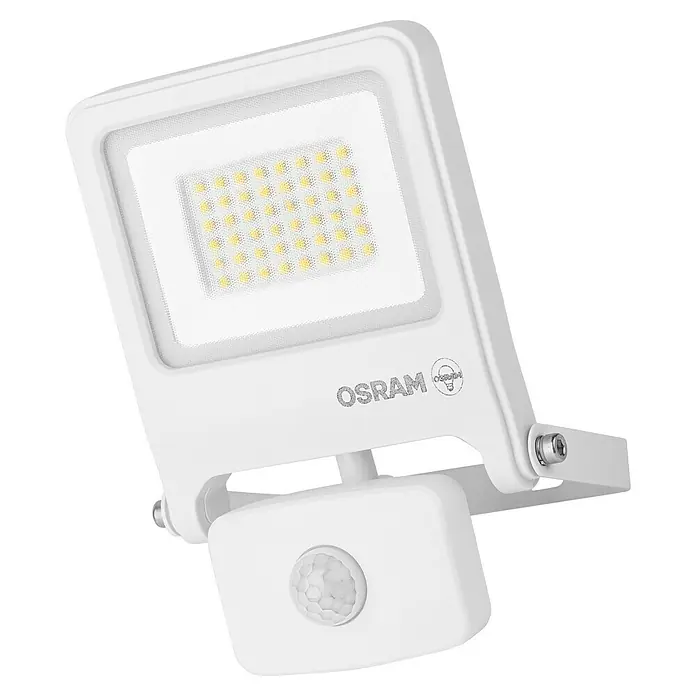 Osram Proyector LED Endura Flood - 30 W, Blanco, Blanco cálido, IP44 - Foco LED de exterior blanco de OSRAM con sensor de movimiento para una iluminación exterior brillante y eficiente energéticamente.