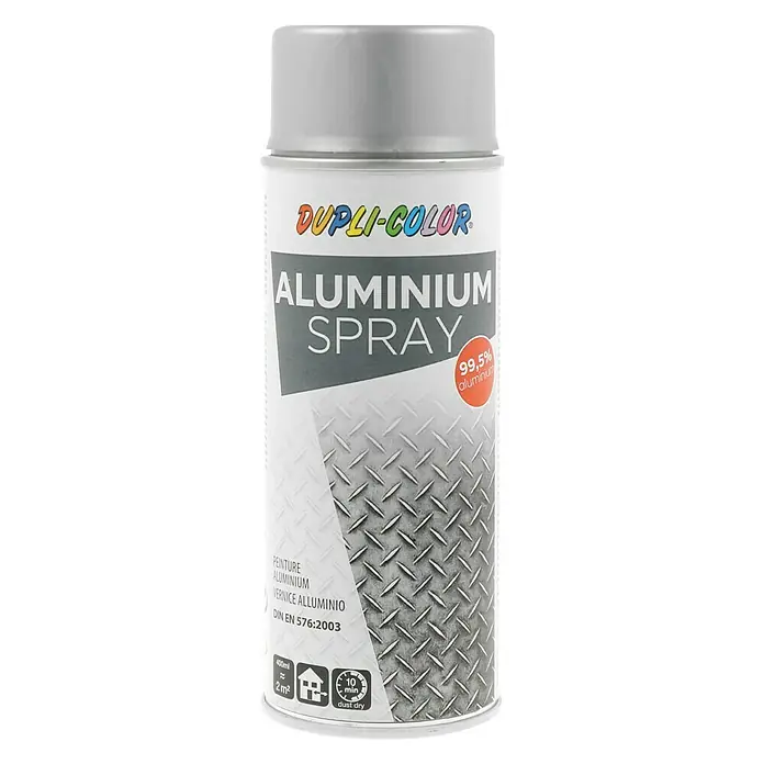 Dupli-Color Basic Aluminiumspray Aluminium Spray - Silber Metallic, Seidenglänzend, 400 ml - Dose Dupli-Color Aluminium Spray, ideal für Metalloberflächen. Schnell trocknend und bietet einen dauerhaften Schutz.