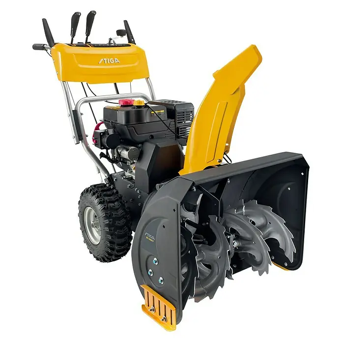 Stiga Benzin-Schneefräse ST 4262 P - 4,4 kW, 212 cm³, Arbeitsbreite: 62 cm - Ein gelber STIGA Schneeräumer, ideal für die Schneebeseitigung auf Wegen und Einfahrten im Winter. Robuste Bauweise für zuverlässigen Einsatz.