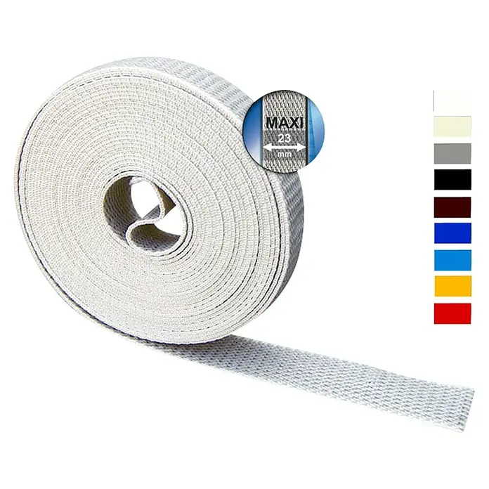 Schellenberg Rollladengurt - Braun, Länge: 6 m, Gurtbreite: 23 mm - Ein Rollgurtband Maxi mit einer Breite von 23mm. Das Gurtband ist aus strapazierfähigem Material gefertigt und eignet sich für verschiedene Anwendungen.