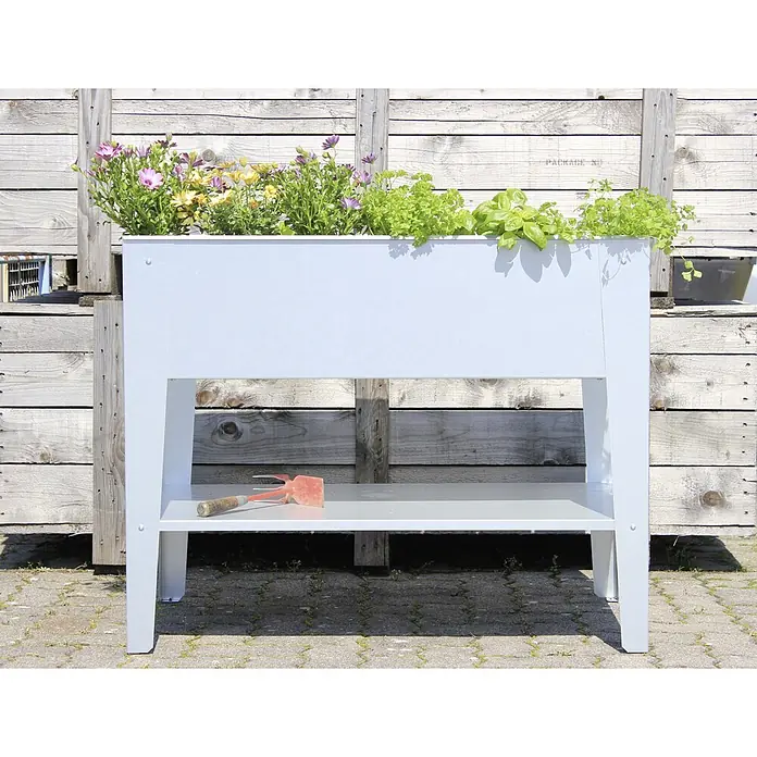 Palatino Exclusive Line Hochbeet - 100 x 40 x 80 cm, Stahl, Rostbraun - Erhöhtes Gartenbeet mit Pflanzen und Gartengerät. Die erhöhte Pflanzkiste ist aus robustem Material gefertigt und bietet viel Platz für Kräuter.