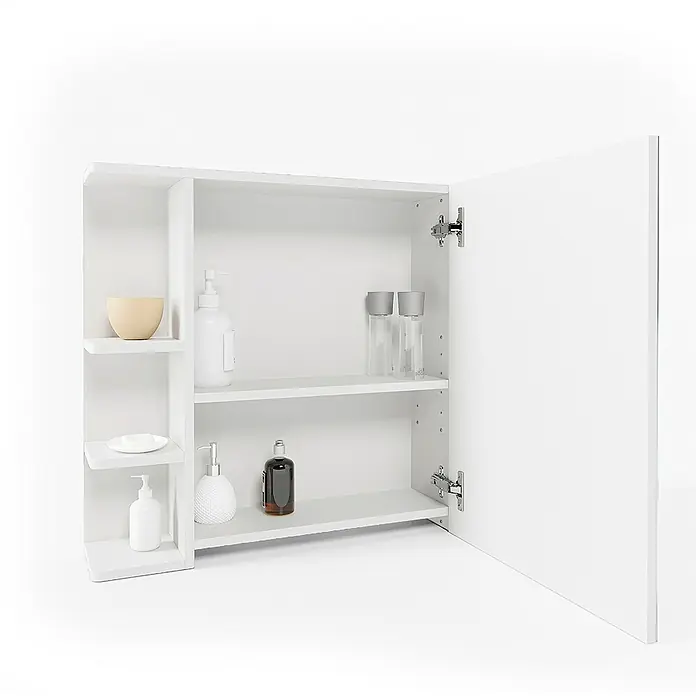 Vicco Spiegelschrank Fynn Weiß - B x H: 79,6 x 64 cm, Sonstiges, Weiß