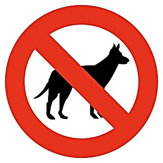 Cartel (Rojo/Blanco, Prohibido el paso a perros, 10,5 x 10,5 cm)
