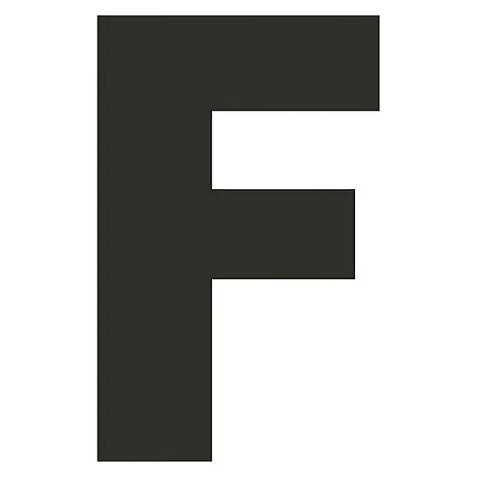 Etiqueta adhesiva - F, Negro/blanco, Altura: 50 mm - Letra F mayúscula gris oscuro.