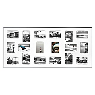 Collagerahmen Pixel (Anzahl Fotoplatzhalter: 18 Stk., Silber, Glas)