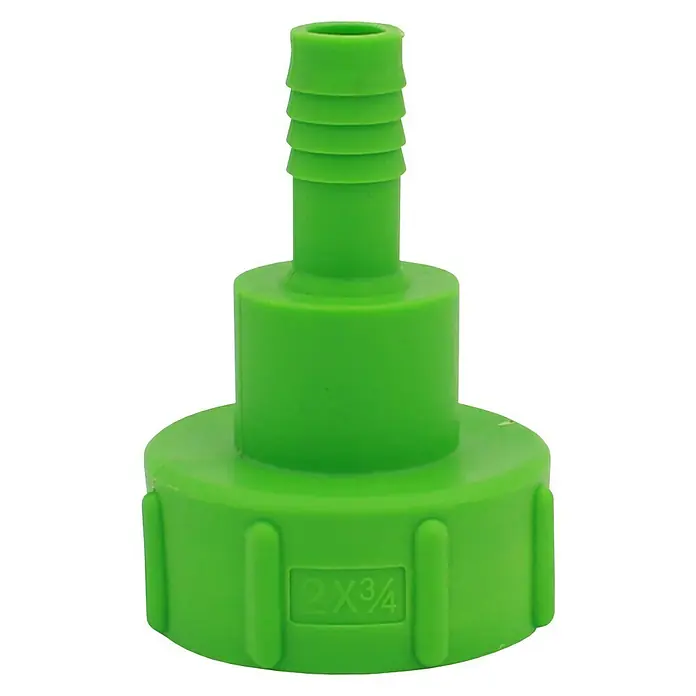 Adapter - Geeignet für: Verbindungen, Größe Anschluss: 2″ - Grüner Schlauchverbinder-Adapter 2x3/4 Zoll für Gartenschläuche und Bewässerungssysteme.