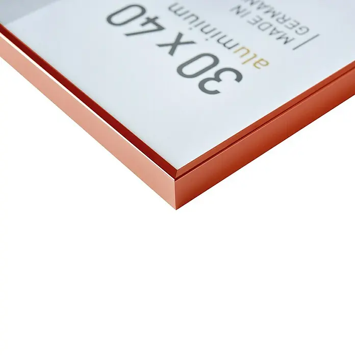 Nielsen Alurahmen Pixel - 30 x 30 cm, Tornadorot - Nahaufnahme eines Aluminium-Fotorahmens in Kupfer, Größe 30x40, hergestellt in Deutschland, der Eleganz und Qualität vereint.