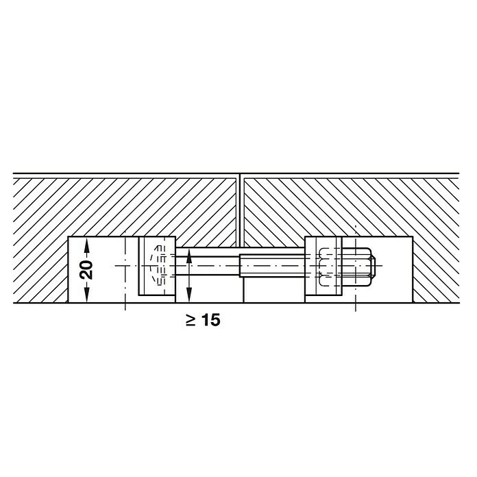 Häfele ArbeitsplattenverbinderLänge: 150 mm Front View