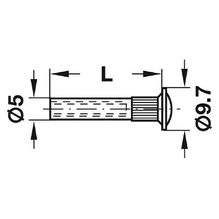 Häfele Gewindehülse (Länge: 35 mm, Passend für: Holzdicken 37 - 45 mm)