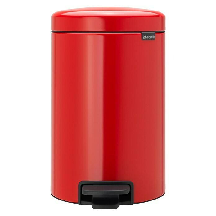 Brabantia Treteimer newIcon12 l, Rot, Rund, Stahl Front View