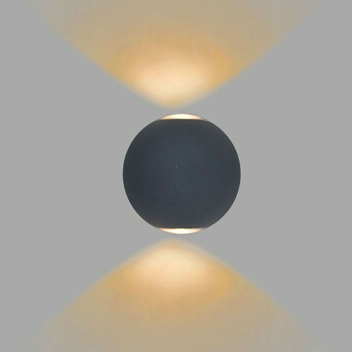 Starlux LED-Außenwandleuchte Two-Eye (2 x 3 W, Schwarz, L x B x H: 10 x 9 x 10,5 cm)