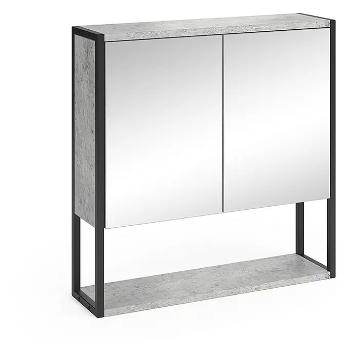 Vicco Spiegelschrank Fyrk Beton - B x H: 60 x 60,6 cm, Sonstiges, Beton