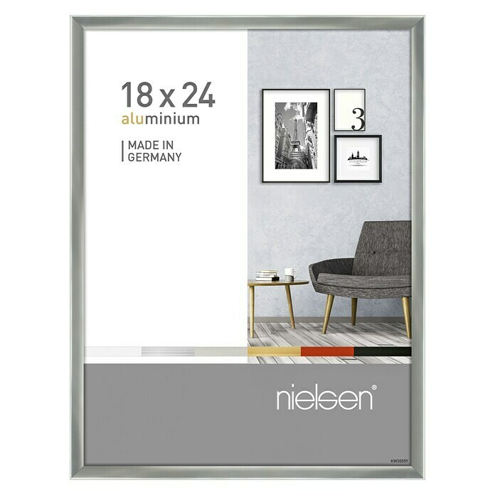 Nielsen Bilderrahmen Pixel (Silber, 18 x 24 cm, Aluminium)