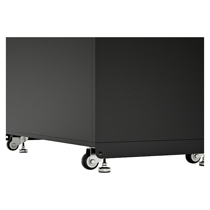 Kingstone Cube Outdoorküchen-Modul Doppelschrank (Schwarz, B x T x H: 100 x 58 x 90 cm, Stahl, Sintered Stone) | BAUHAUS