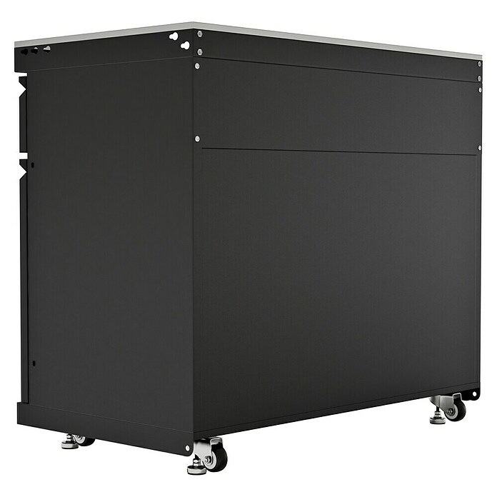 Kingstone Cube Outdoorküchen-Modul Doppelschrank (Schwarz, B x T x H: 100 x 58 x 90 cm, Stahl, Sintered Stone) | BAUHAUS