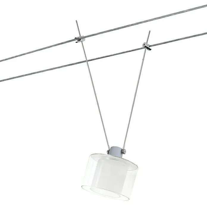 Paulmann DecoSystems Pantalla de lámpara Twice - Ø x Al: 10 x 7 cm, Transparente, Vidrio, Redonda - Lámpara colgante con pantalla de vidrio transparente, suspendida de dos cables de acero. Diseño moderno para iluminación elegante en cualquier habitación.