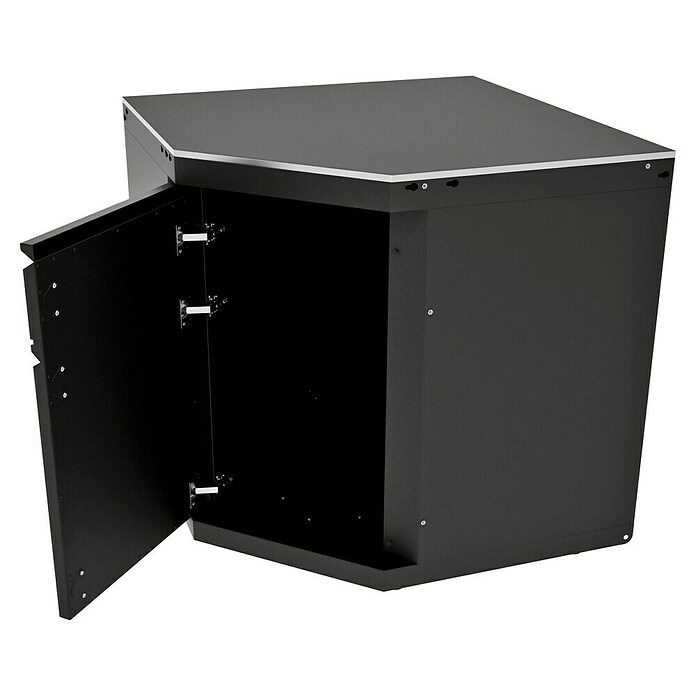 Kingstone Cube Outdoorküchen-Modul Ecke (Schwarz, B x T x H: 58 x 58 x 90 cm, Stahl, Sintered Stone) | BAUHAUS