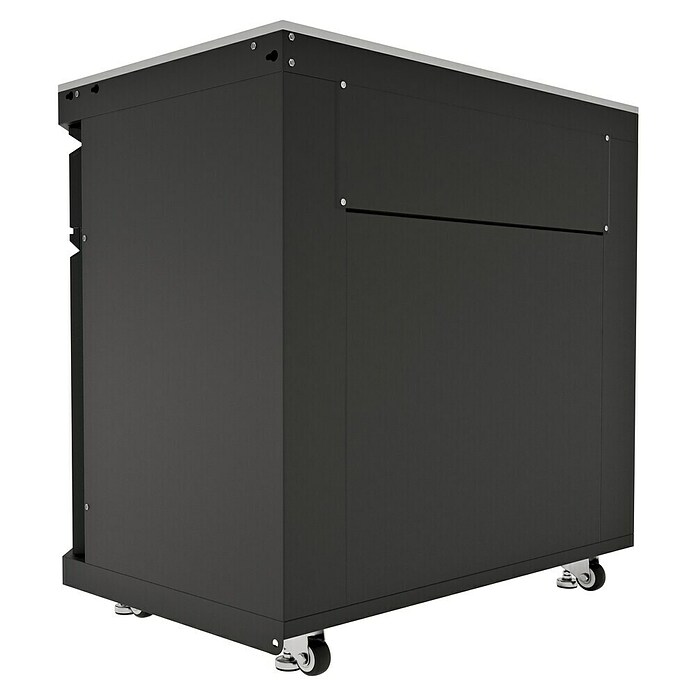 Kingstone Cube Outdoorküchen-Modul Ecke (Schwarz, B x T x H: 58 x 58 x 90 cm, Stahl, Sintered Stone) | BAUHAUS