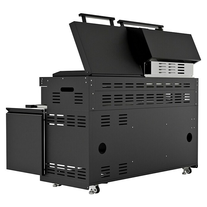 Kingstone Cube Outdoorküche 4500 (Schwarz, Material Grillfläche: Gusseisen, Anzahl Brenner: 7) | BAUHAUS