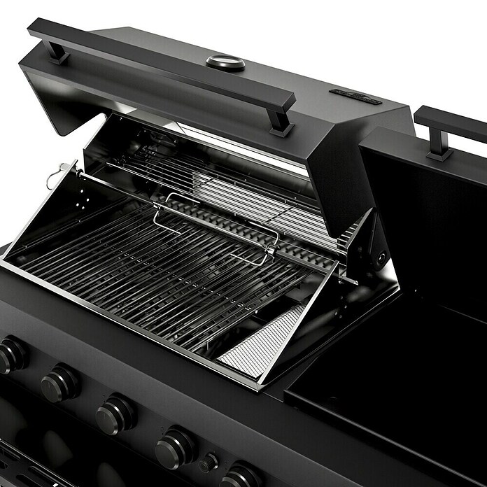 Kingstone Cube Outdoorküche 4500 (Schwarz, Material Grillfläche: Gusseisen, Anzahl Brenner: 7) | BAUHAUS