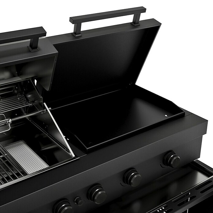 Kingstone Cube Outdoorküche 4500 (Schwarz, Material Grillfläche: Gusseisen, Anzahl Brenner: 7) | BAUHAUS