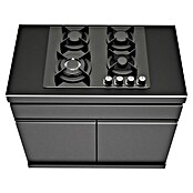 Kingstone Cube Outdoorküchen-Modul Gaskochfeld (Schwarz, B x T x H: 100 x 58 x 90 cm, Stahl, Sintered Stone) | BAUHAUS