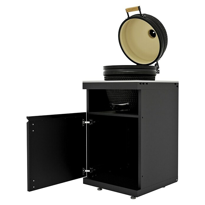 Kingstone Cube Holzkohlegrill Kamado (Durchmesser Grillfläche: 38 cm, Schwarz) | BAUHAUS
