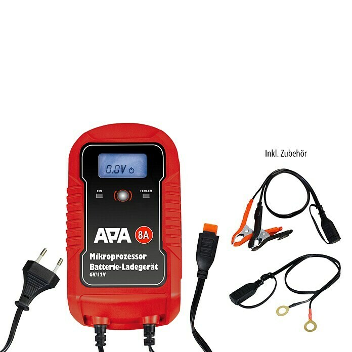 APA Batterie-Ladegerät (Ausgangsspannung: 6/12 V, Ladestrom: 8 A)