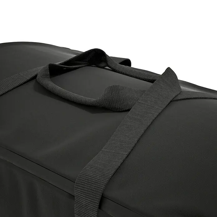 Kingstone Aufbewahrungstasche Pizzanello - Passend für: Kingstone Pizzaofen Pizzanello M, Kunststoff - Detailaufnahme einer schwarzen Reisetasche mit stabilen Tragegurten, ideal für den Transport von sperrigen Gegenständen und bietet optimalen Schutz.