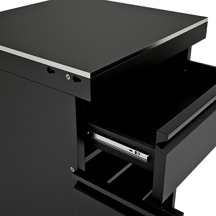 Kingstone Cube Outdoorküchen-Modul Basisschrank (Schwarz, B x T x H: 58 x 58 x 90 cm, Stahl, Sintered Stone) | BAUHAUS