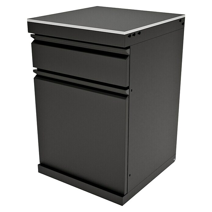 Kingstone Cube Outdoorküchen-Modul Basisschrank (Schwarz, B x T x H: 58 x 58 x 90 cm, Stahl, Sintered Stone) | BAUHAUS