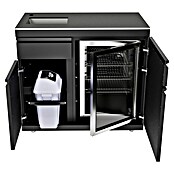 Kingstone Cube Outdoorküchen-Modul Spüle & Kühlschrank (Schwarz, B x T x H: 100 x 58 x 90 cm, Stahl, Edelstahl, Sintered Stone) | BAUHAUS