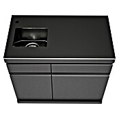 Kingstone Cube Outdoorküchen-Modul Spüle & Kühlschrank (Schwarz, B x T x H: 100 x 58 x 90 cm, Stahl, Edelstahl, Sintered Stone) | BAUHAUS