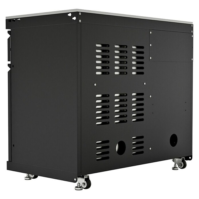 Kingstone Cube Outdoorküchen-Modul Spüle & Kühlschrank (Schwarz, B x T x H: 100 x 58 x 90 cm, Stahl, Edelstahl, Sintered Stone) | BAUHAUS