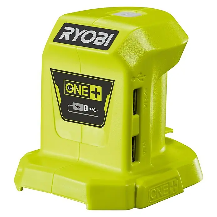 Ryobi ONE+ USB-Adapter - 18 V, Ohne Akku - Ryobi ONE+ 18V-USB-Adapter: Konvertiert ONE+ Akkus in eine tragbare Stromquelle zum Laden von Smartphones und Tablets über USB.