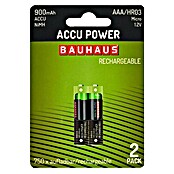 BAUHAUS Pilas recargables HR03 AAA (Micro AAA, 900 mAh, 2 ud.) | BAUHAUS