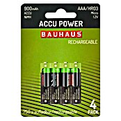 BAUHAUS Pilas recargables HR03 AAA (Micro AAA, 900 mAh, 4 ud.) | BAUHAUS