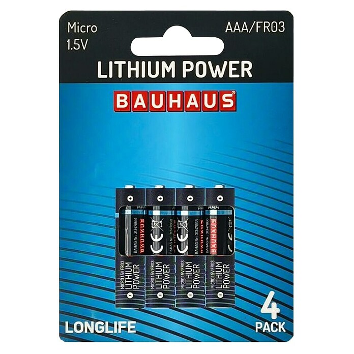 BAUHAUS Pila AAA FR03 (Micro AAA, 1,5 V, 4 ud.) | BAUHAUS