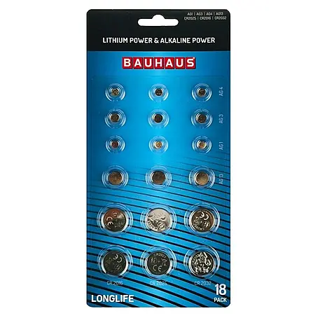 BAUHAUS  Pila de botón AG1/AG3/AG4/AG13/CR2016/CR2026/CR2032