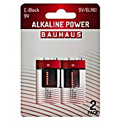BAUHAUS Pila ALCALINAS 6LR61 9V (Block 9 V, Alcalino manganeso, 9 V, 2 ud.) | BAUHAUS