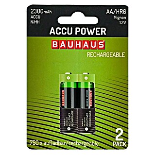 BAUHAUS Pilas recargables HR6 AA (Mignon AA, 2.300 mAh, 2 ud.)