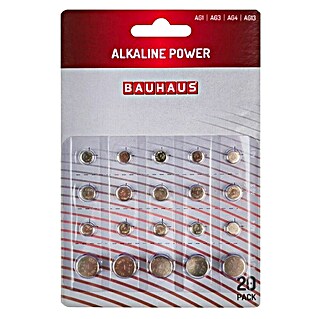 BAUHAUS Pila de botón AG1/AG3/AG4/AG13 pack 20 ud (1,5 V, 20 ud.)