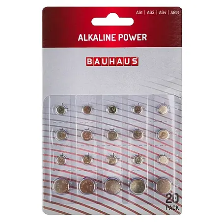 BAUHAUS  Pila de botón AG1/AG3/AG4/AG13 pack 20 ud