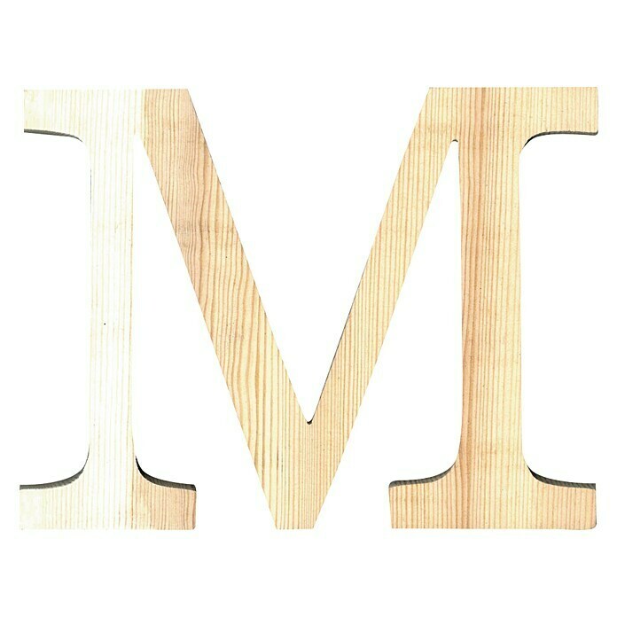Artemio Letra de madera (Motivo: M, L x An x Al: 19 x 1 x 19 cm, Madera)
