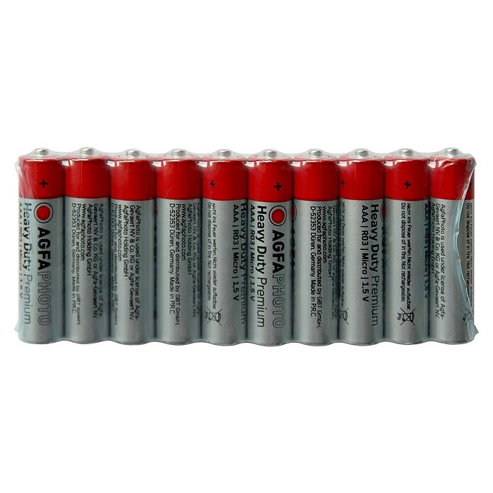 Batterie Heavy Duty (Micro AAA, Zink-Kohle, 1,5 V, 10 Stk.)