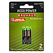 BAUHAUS Pilas recargables AAA HR03 Solar (Micro AAA, 350 mAh, 2 ud.) | BAUHAUS