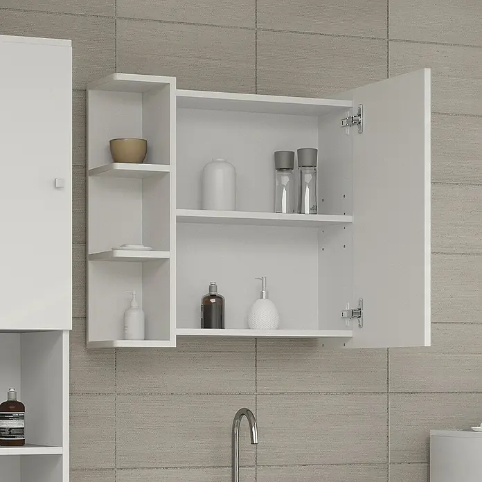 Vicco Spiegelschrank Fynn Weiß - Sonstiges, Weiß