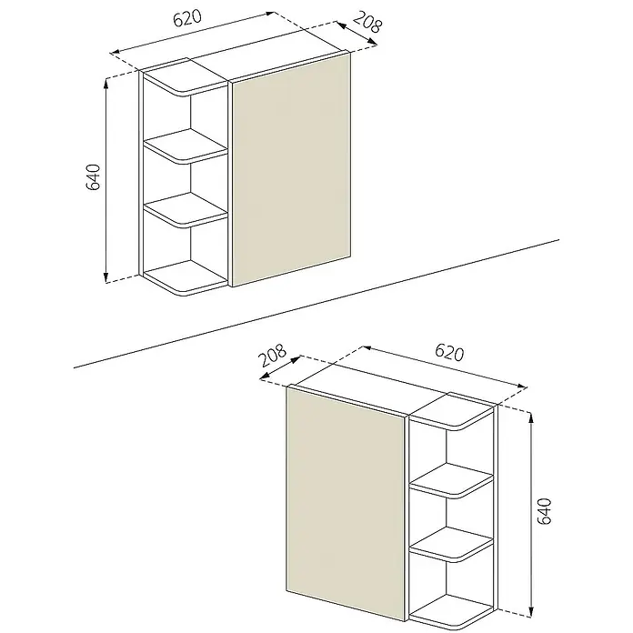 Vicco Spiegelschrank Fynn Weiß - Sonstiges, Weiß